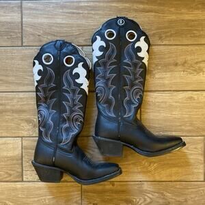 Tony Lama Womens Buckaroo 3R Tall Western Boots Black Leather Cowgirl Size 9 B